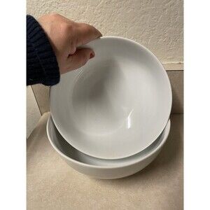 Everyday White by Fitz & Floyd Porcelain Soup/Cereal Bowls Set of 2 - 6.25 In